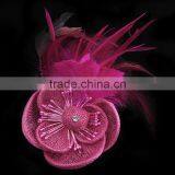 Feather Flower Fabric Hair Clip/ Brooches,Supply Multi Color Exporting Feather Fabric Flower Corsage Brooch 5 Colors Available thumbnail-2