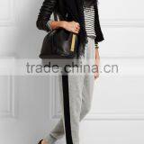 Women Side Stripe Gray and Black Terry Running Pants thumbnail-2