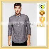 Soften Wash Shirt in Grey Marl With Long Sleeves thumbnail-1