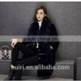 Women's Long Design Suit Collar Turn-down Collar Trench Cashmere Overcoat Fur One Piece Sheep Shearing Wool Outerwear thumbnail-4