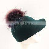 Myfur Random Dyed Color Real Raccoon Fur Bobble Hat Accessory Pom Poms thumbnail-5