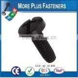 Made in Taiwan Black Nylon Combination Phillips Slotted Drive Polycarbonated Stainless Steel Binding Head Machine Screw thumbnail-2