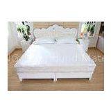 White Cotton Twin Mattress Cover Waterproof / Organic Mattress Cover