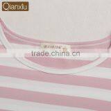 Good Price Qianxiu Wholesale Long Sleeved Stripes Sweet Cute Girl Lady Loose Cotton Nightdress thumbnail-4