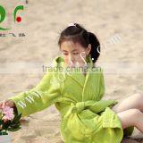 Soft 100% Cotton Pure Color Hooded Bathrobe for Kids thumbnail-4