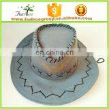 High Quality Wide Brim Leather Cowboy Hats Blanks for Men thumbnail-4