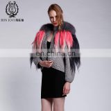 Hot Sale Fox Fur Collar Cardigan Girls Adorable Goat Tassels Knit Coat Soft Outwear Knitting Jacket With Fur