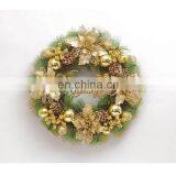 Pine Tree Leaves Christmas Wreath Door Decoration Holiday Wreath Circle Rattan Cane Hanging Decoration thumbnail-1