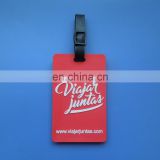 rectangle shape soft rubber pvc embossed custom brand logo souvenir flight luggage case id tag with paper card
