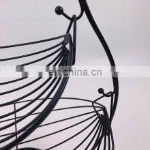 Farmhouse Home Storage Kitchen Food Fruits Organizer Egg Mesh Wire Rack Metal 2 Tier Fruit Basket thumbnail-5