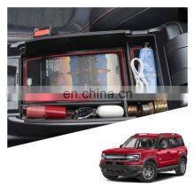 Interior Accessories Parts Silicone Armrest Rest Storage Box Center Control Console Organizer Tray For Ford Bronco Sport Escape