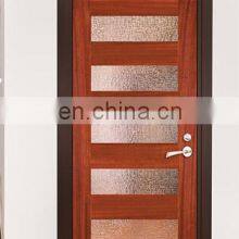 Oak Wood Bathroom Glass Insert Wood Interior Door thumbnail-4