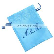 Wholesale Drawstring Gift Silk Satin Pouch Hair Extension Packaging Black Satin Bag With Customized Logo thumbnail-1