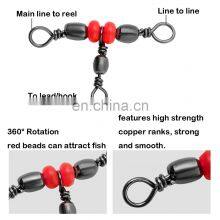 JOHNCOO Fishing Snap Swivel 3 Way Swivel Barrel Ring Hook Lure Line Stainless Steel Connector Beaded Fishing Accessory thumbnail-3