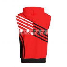 Summer/Spring Men 100% Cotton Pullover Gym Hoodie Custom Racerback Mens Sleeveless Hoodie thumbnail-2