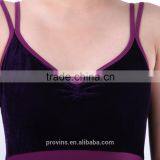 Velvet Double Straps Ballet Camisole Leotards With Pants, Ballet Costumes Unitards thumbnail-5