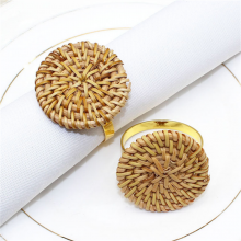 Handmade Rattan Serviette Vintage Napkin Holder Rings For Wedding Table Setting thumbnail-1