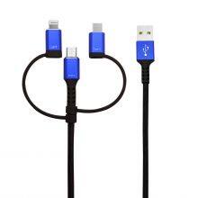 Fast Charger Adapter Cord 3-in-1 Multi USB Charging Cable Type-C Micro USB for Lightning Ports Compatible Cables thumbnail-4