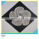 Heat Transfer Crystal Rhinestone Decals Hotfix Rhinestone Chain Flower Applique 9.5x9.5cm thumbnail-6