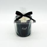 Black Glass Candle Jar,black Candle Holder With Color Ribbon thumbnail-2