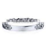 Custom Engrave id Blank Metal Charm Stainless Steel Bracelet thumbnail-1