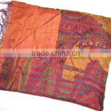 All Over Hand Stiched Indian Silk Kantha Scarves thumbnail-4