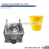 OEM high quality yellow plastic injection bucket mould with handle maker