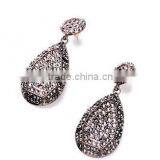 Black Vintage Crystal Waterdrop Pendant Earrings