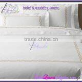 200TC White Plain Weaving Duvet Covers, Bed Sheets, Pillow Cases With Printed Border thumbnail-1