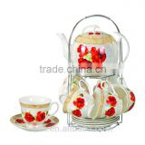 flower bone china tea set