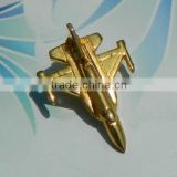 Custom military 3d gold airplane lapel pin badge