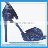 2016 Pretty Hot Women Platform High Heel Sandals Shinny Upper Blue Color Women Sexy Thin Heel Sandals for Wholesale thumbnail-1