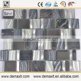 300x300mm Kitchen Back Splash Crystal Glass Mix Marble Mosaic Tile for Home Decorative thumbnail-1