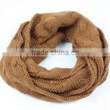 High Quality Khaki Knitted Infinity Scarf , Factory Price