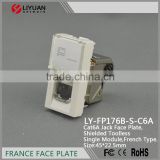 LY-FP176B-S-C6A Best price keystone jack legrand stp 45*45mm 45*22.5mm rj45 faceplate