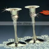2015 new design zinc alloy candle holders set with chinese crystals