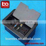 Aluminum Alloy Wire Drawing Panel Tabletop Flip Up Multifunctional Power Socket Box thumbnail-5