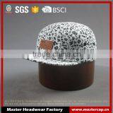 Custom High Quality 5- Panel 100% Cotton Military Cap With PU Badge