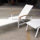 Outdoor Furniture Teak Handrails And Wheel Sun Lounger thumbnail-3