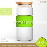 Low MOQ Wooden Top Tea Coffee Sugar Storage Glass Jar thumbnail-1