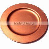 Copper Color Metal Charger Plate for Wedding & Decoration, Cheap Charger Platter for Christmas Festival thumbnail-1