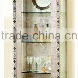 Foshan Wholesale Price Golden Tempered Glass Stainless Steel Wine Display Cabinet thumbnail-5