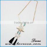 Girls Fashion New Long Natrual Crystal Gemstone Necklace thumbnail-2