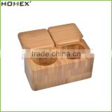 Natural Bamboo Salt Box Pepper Storage Box Bamboo Spices Box With Bamboo Lid/Homex_Factory