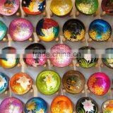 Handmade Lacquer Coconut Shell Bowl 100% Made in Vietnam / Hand Painted Lacquer Bowl thumbnail-3