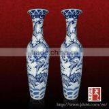 Jingdezhen Large Tall Blue and White Porcelain Vase thumbnail-1