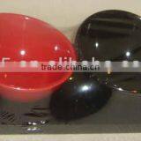 Set of 2 Black and Red Stoneware Snack Serving Set With Ceramic Tray thumbnail-1