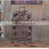 Wholesale metal wine bottle wire stoage holder stand