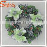 China Factory Cheap Indoor Artificial Flowers for Wreaths Wreath Frame Artificial Boxwood Flower Wreath for Sale Home Decoration thumbnail-6