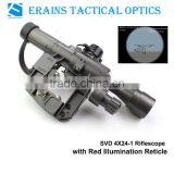 Military Standard Riflescope With SVD 4X24-1 Red Illuminated Reticle Rifle Scope thumbnail-1
